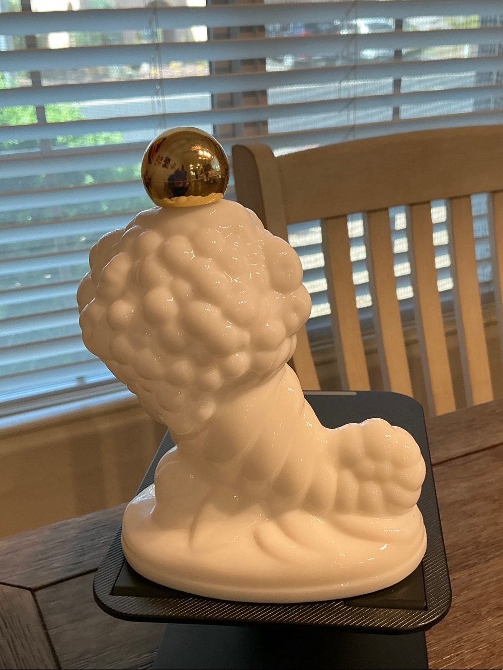 Vintage Avon Milk Glass Cornucopia Bath Oil Decanter